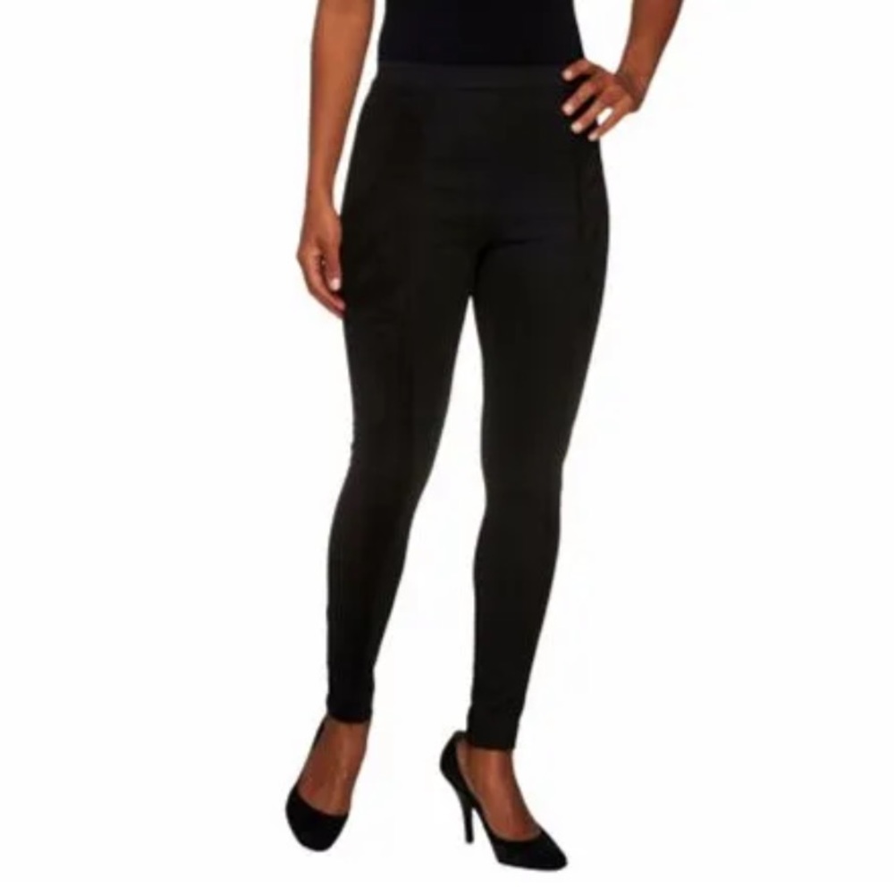 View by Walter Baker Regular Ponte Leggings with Faux Suede NWOT M QVC $49.50